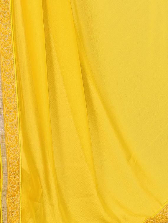 floral lace border saree with blouse - 15734513 - Zoom Image - 2