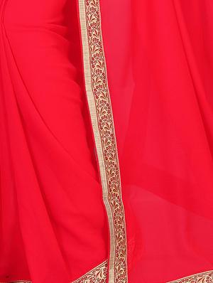 floral lace border saree with blouse - 15734517 - Standard Image - 2
