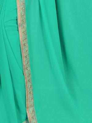 floral lace border saree with blouse - 15734518 - Standard Image - 2