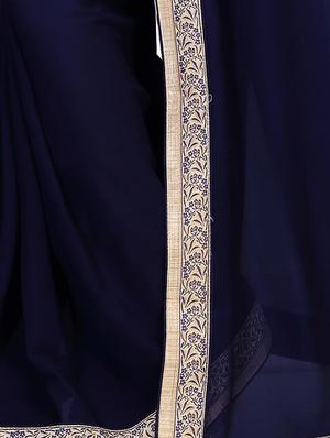 floral lace border saree with blouse - 15734520 - Standard Image - 2