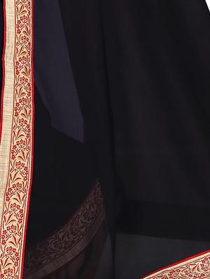 floral lace border saree with blouse - 15734522 - Standard Image - 2