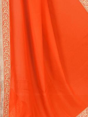 floral lace border saree with blouse - 15734526 - Standard Image - 2