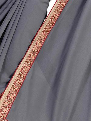 floral lace border saree with blouse - 15734528 - Standard Image - 2