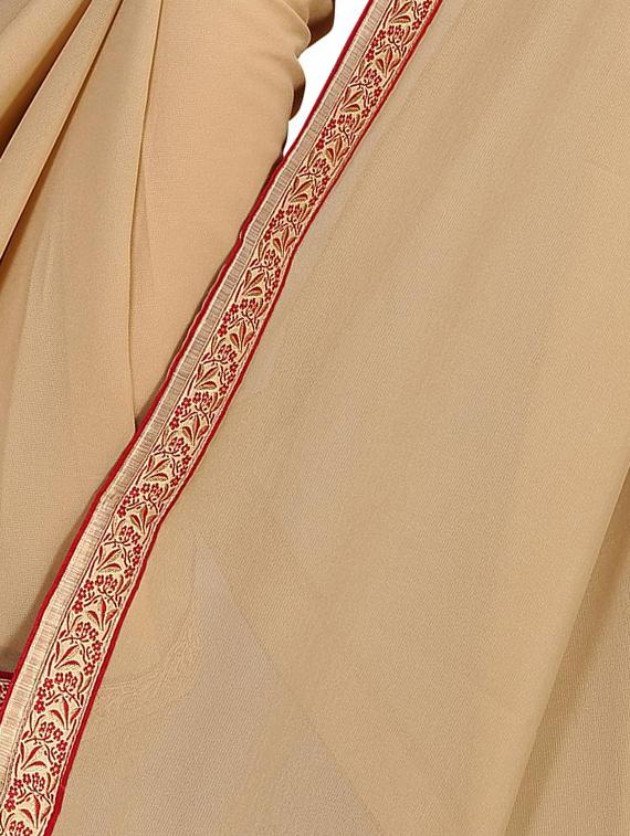 floral lace border saree with blouse - 15734529 - Zoom Image - 2