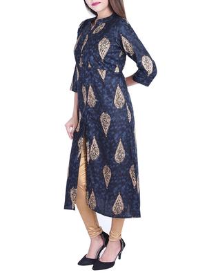 Printed slit a-line kurta - 15734530 - Standard Image - 2
