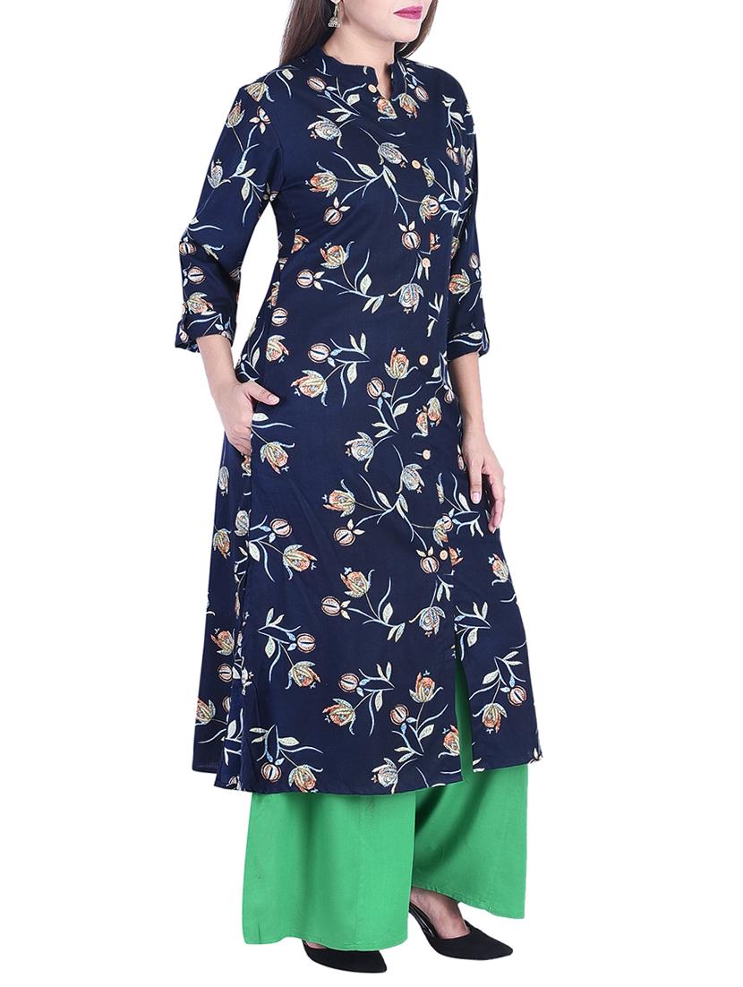 Printed a-line kurta with pockets - 15734535 - Zoom Image - 2