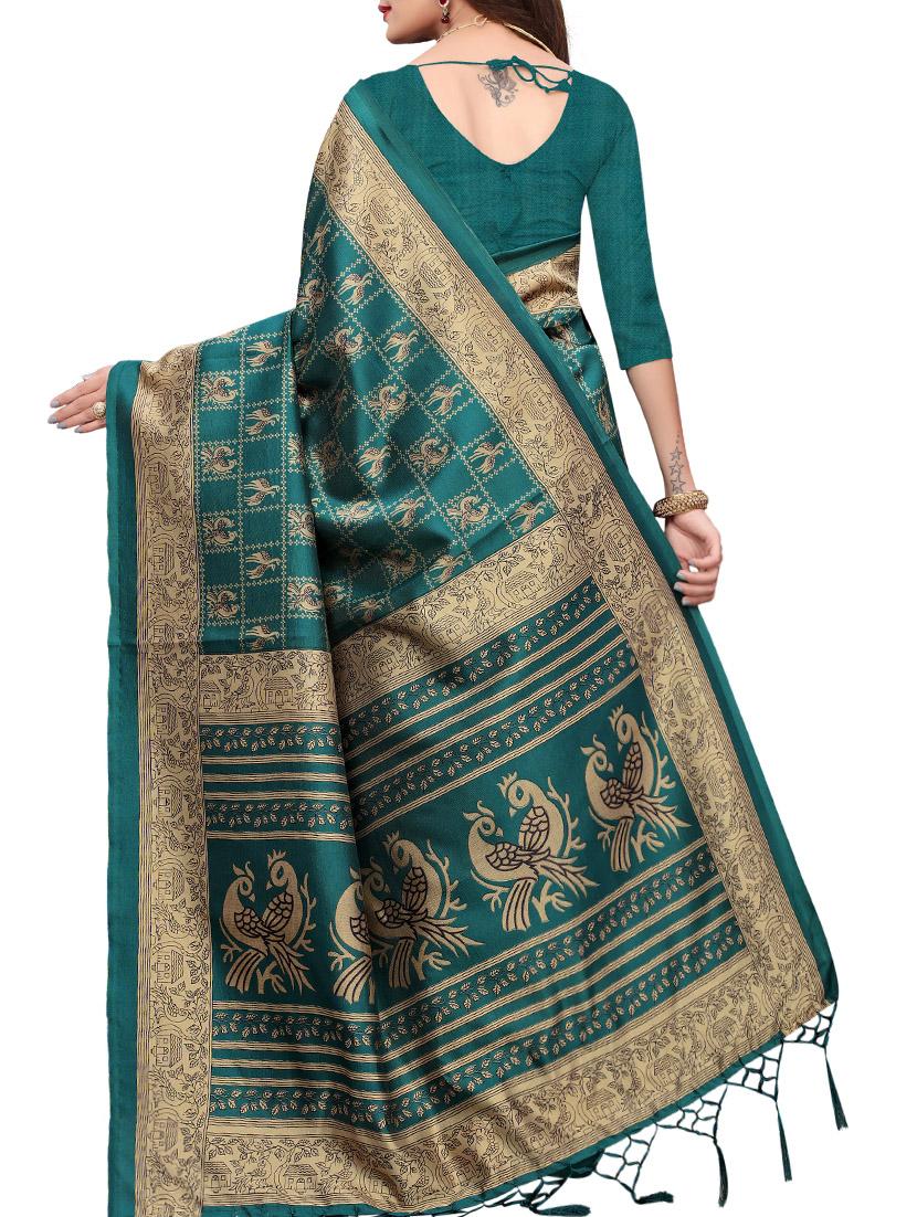 conversational printed saree with blouse - 15734625 - Zoom Image - 2