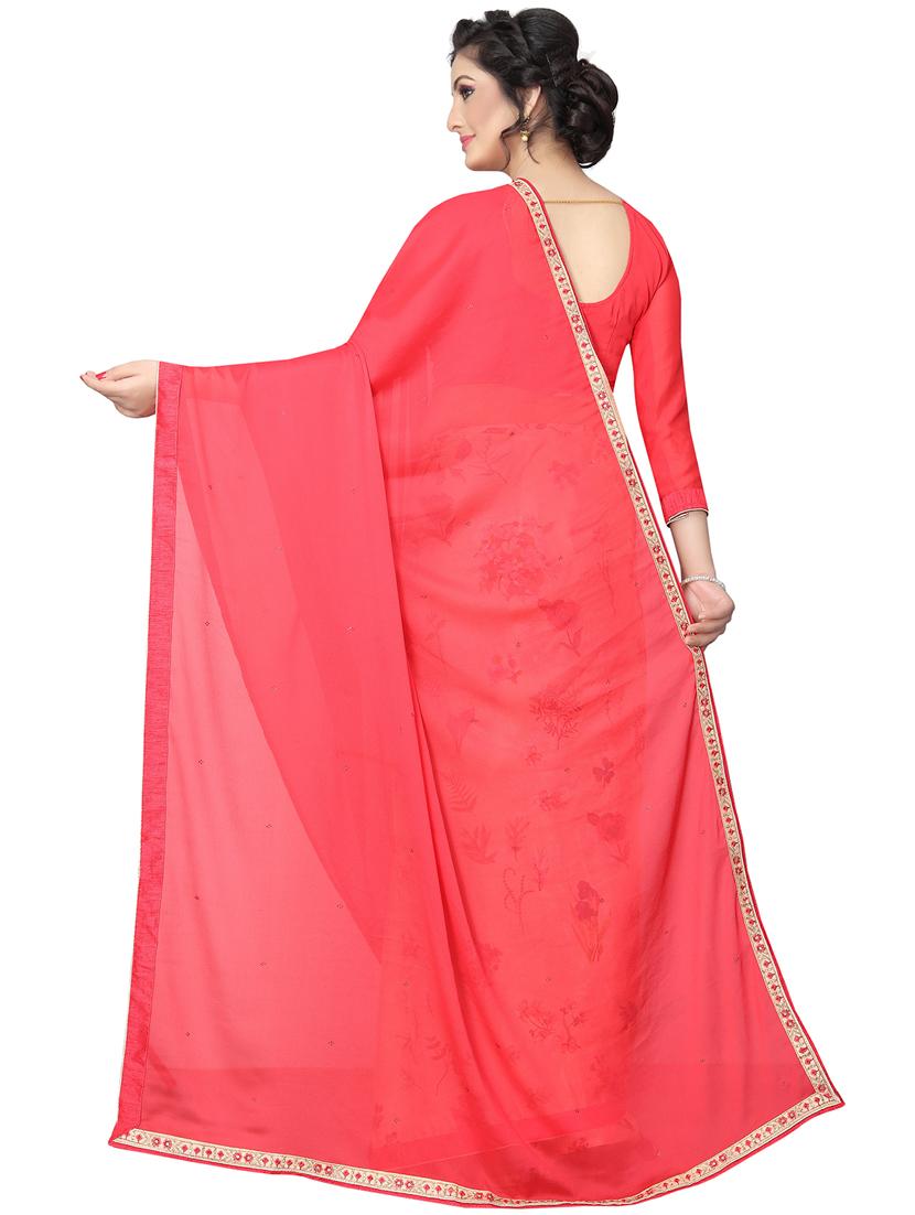 floral half & half saree with blouse - 15734761 - Zoom Image - 2
