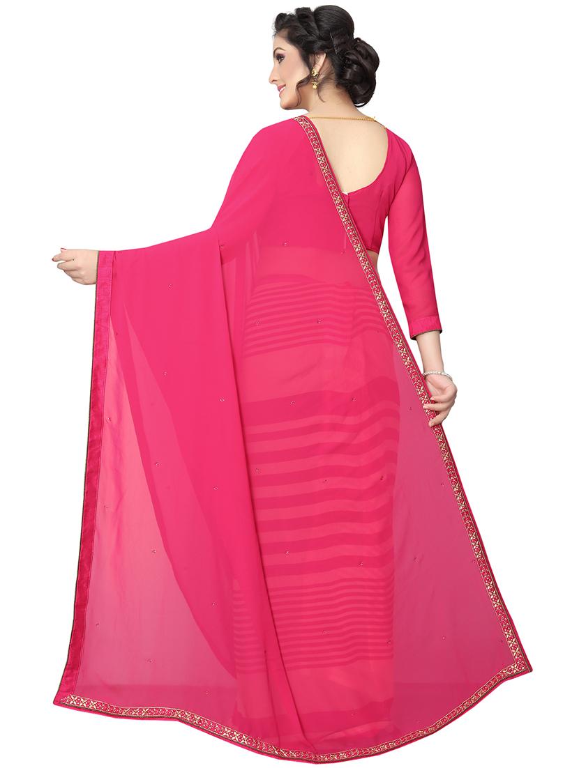 striped half & half saree with blouse - 15734762 - Zoom Image - 2