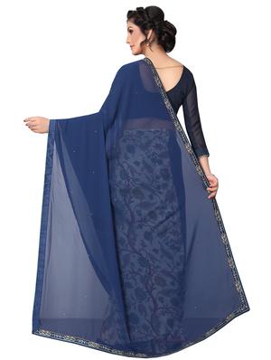 floral half & half saree with blouse - 15734763 - Standard Image - 2