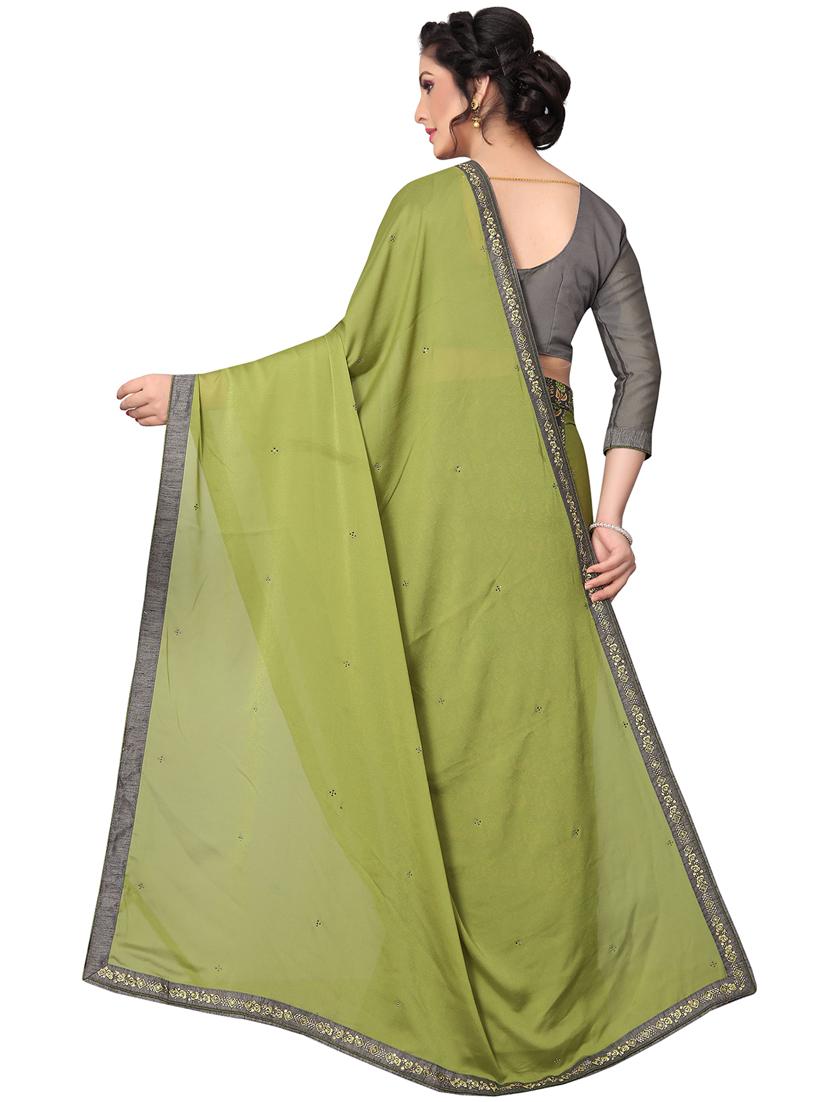 floral half & half saree with blouse - 15734764 - Zoom Image - 2