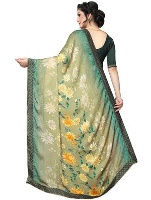 floral printed saree with blouse - 15734769 - Standard Image - 2