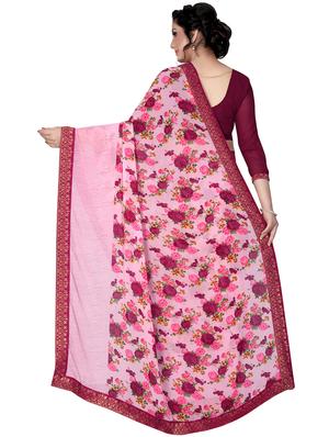 floral printed saree with blouse - 15734771 - Standard Image - 2