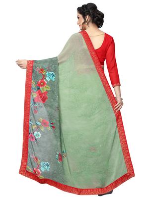 floral printed saree with blouse - 15734772 - Standard Image - 2