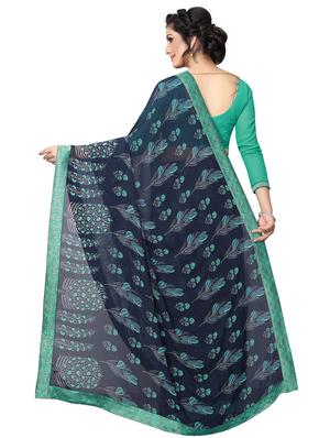 floral printed saree with blouse - 15734775 - Standard Image - 2