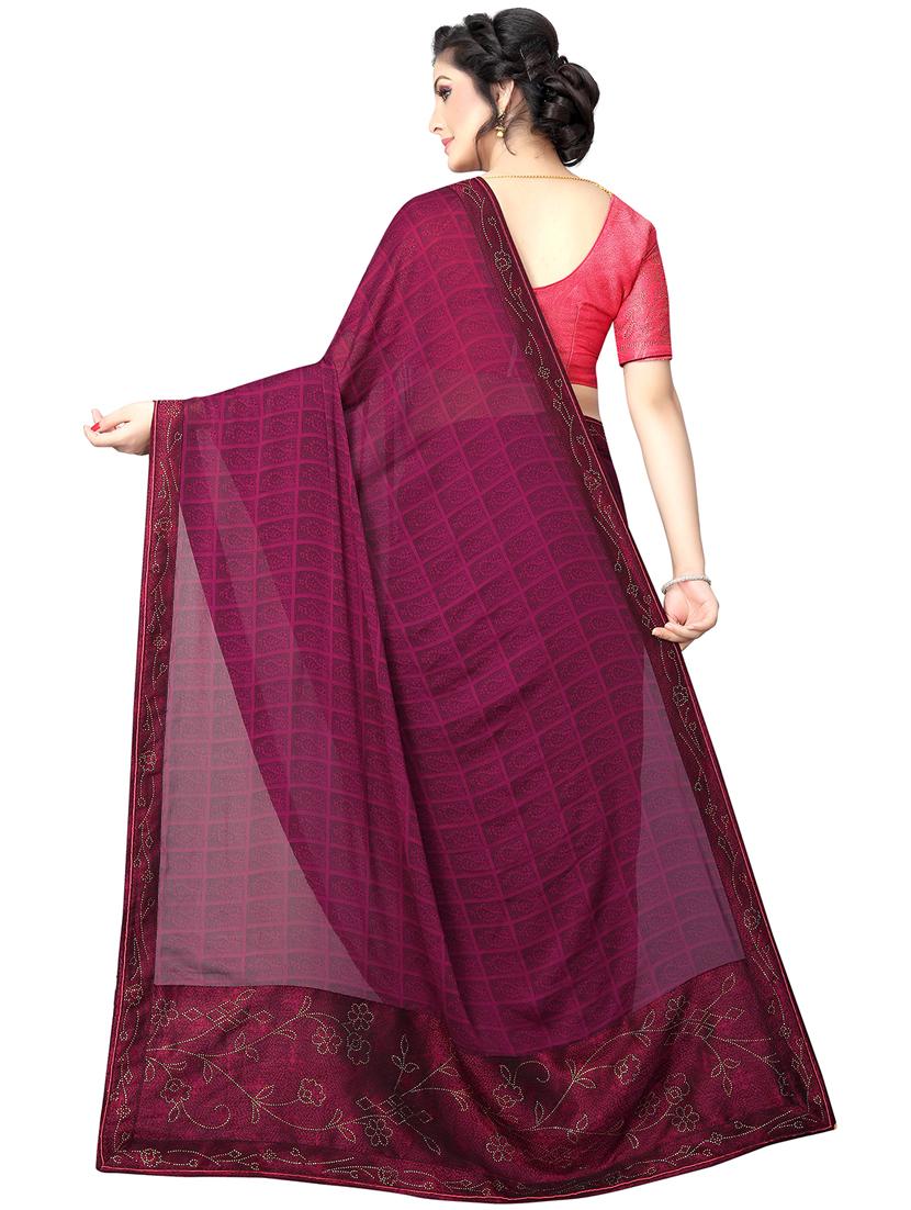 paisley printed saree with blouse - 15734778 - Zoom Image - 2