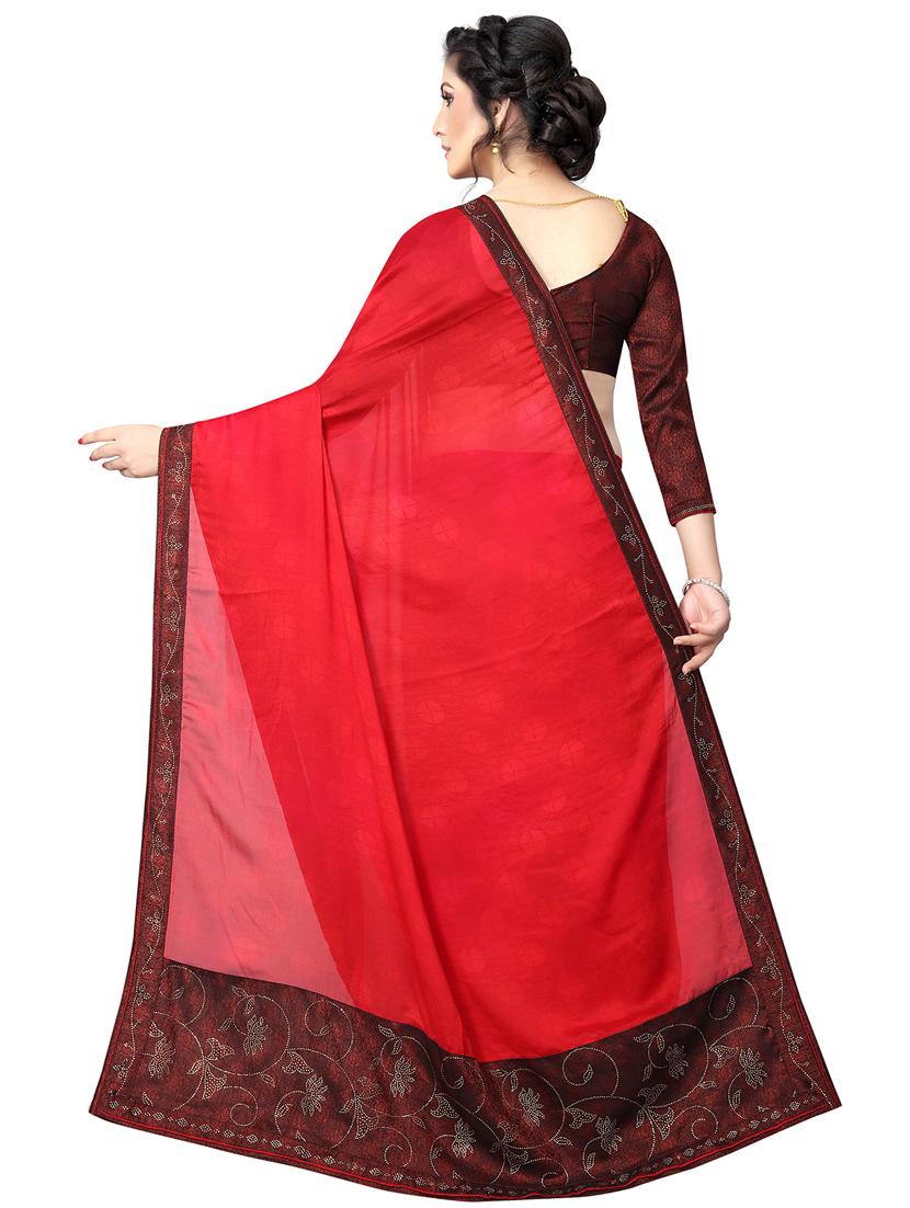 embellished pallu bordered saree with blouse - 15734779 - Zoom Image - 2