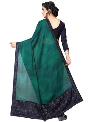 embellished pallu bordered saree with blouse - 15734780 - Standard Image - 2
