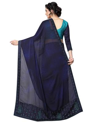 embellished pallu bordered saree with blouse - 15734781 - Standard Image - 2