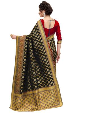 half & half zari banarasi saree with blouse - 15734876 - Standard Image - 2