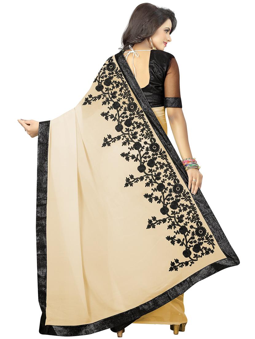 floral dori embroidered saree with blouse - 15734908 - Zoom Image - 2