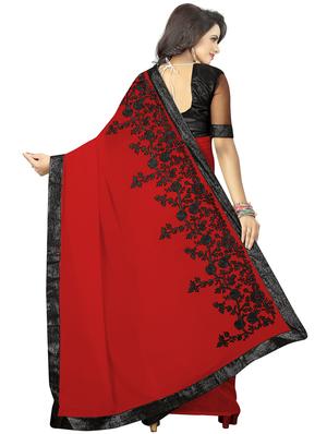 floral dori embroidered saree with blouse - 15734915 - Standard Image - 2