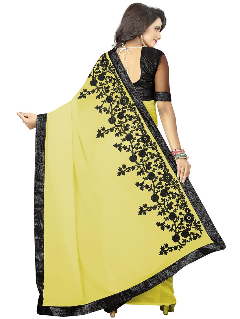 floral dori embroidered saree with blouse - 15734916 - Zoom Image - 2