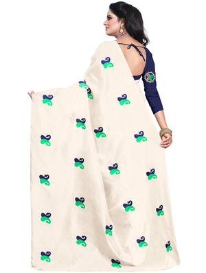 paisley embroidered saree with blouse - 15734918 - Standard Image - 2
