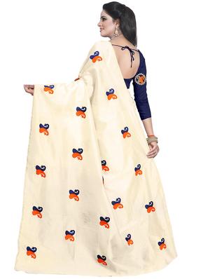 paisley embroidered saree with blouse - 15734919 - Standard Image - 2