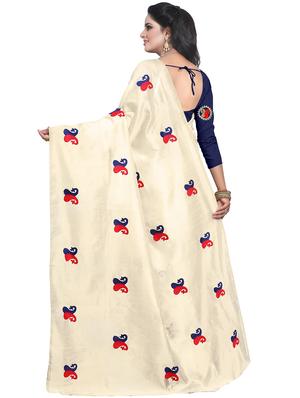 paisley embroidered saree with blouse - 15734921 - Standard Image - 2
