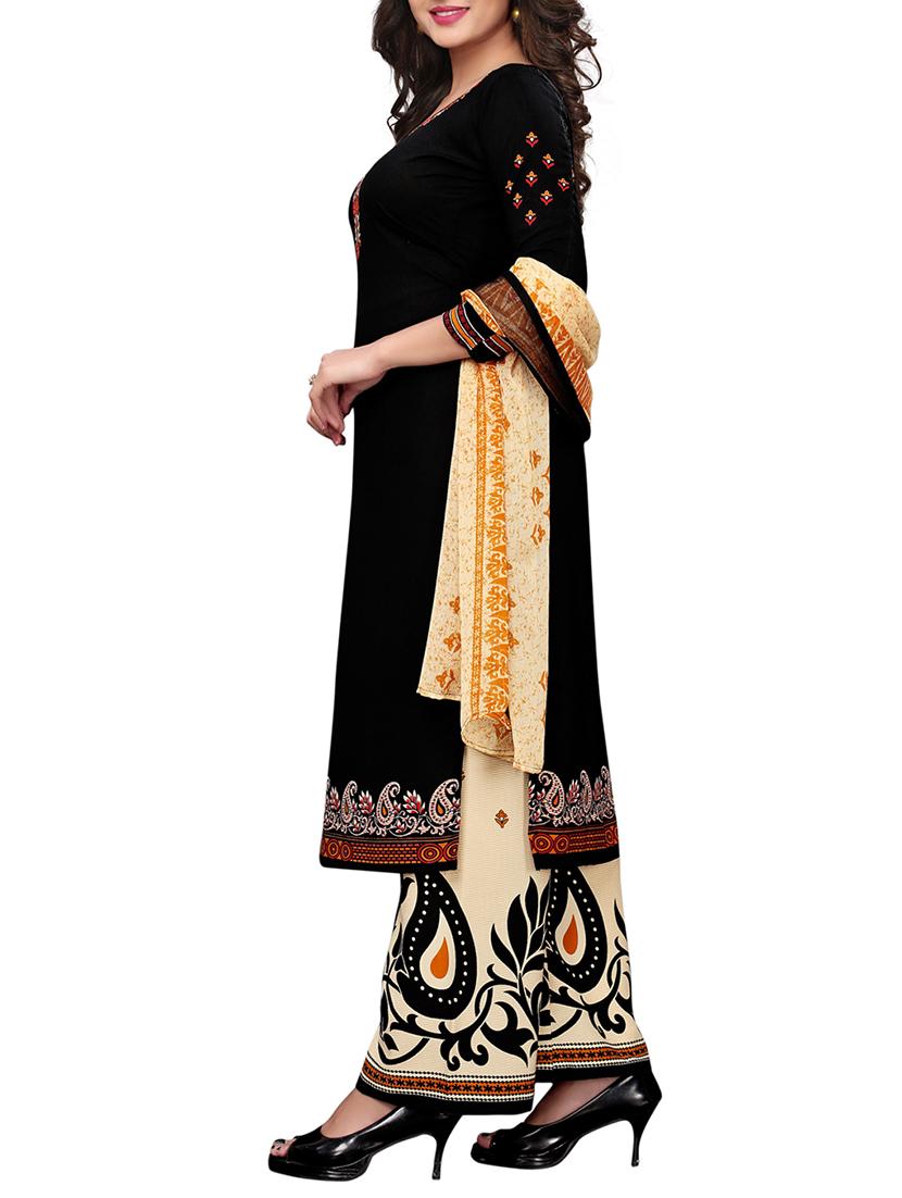 Printed unstitched palazzo suit - 15734939 - Zoom Image - 2