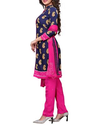 Printed unstitched palazzo suit - 15734941 - Standard Image - 2