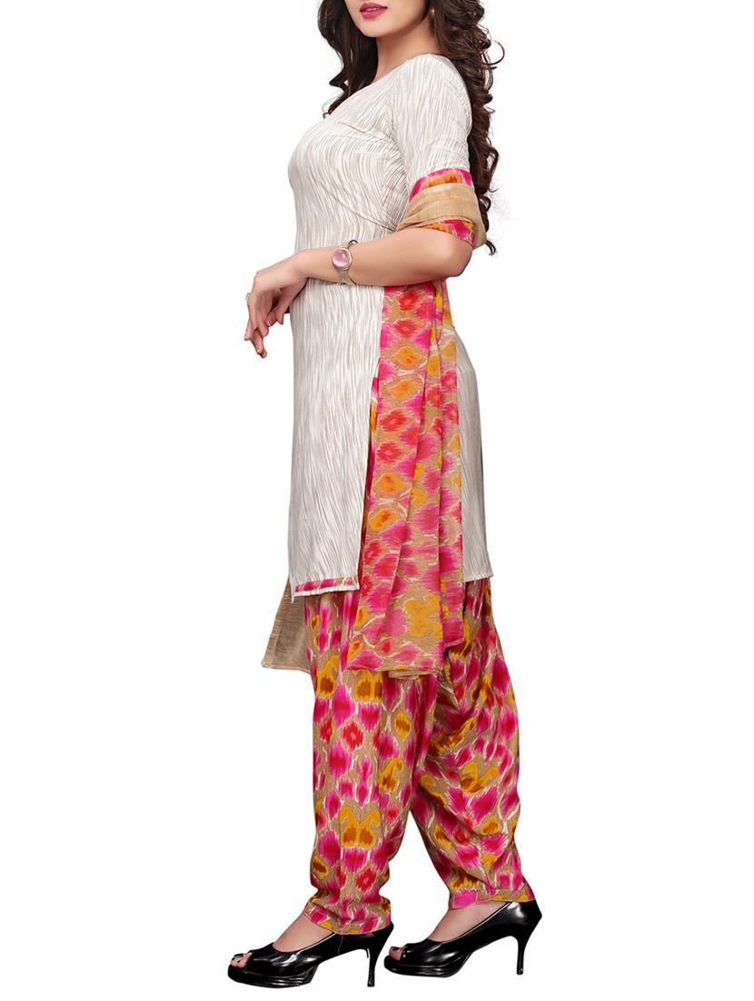 Printed unstitched salwar suit - 15734943 - Zoom Image - 2