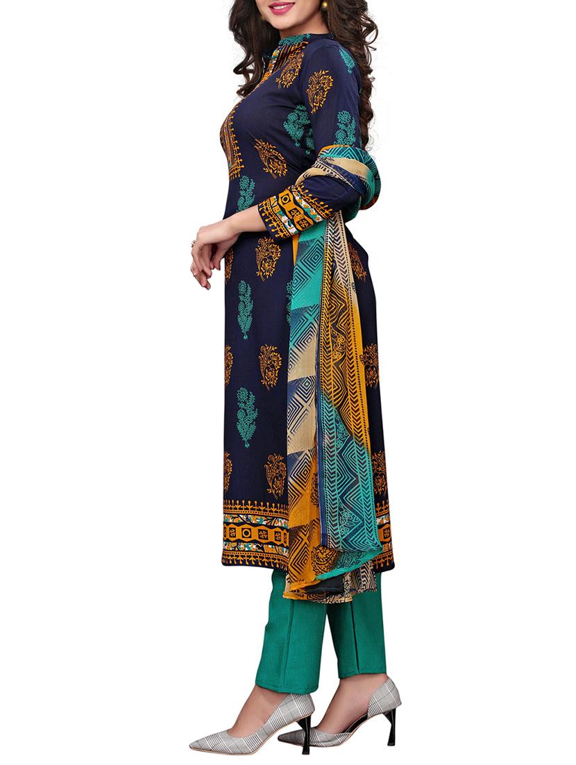 Printed unstitched palazzo suit - 15734944 - Zoom Image - 2