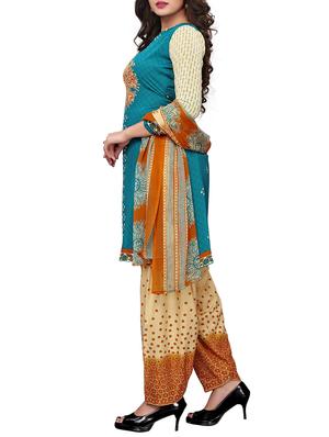 Printed unstitched salwar suit - 15734945 - Standard Image - 2
