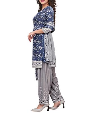 Printed unstitched salwar suit - 15734946 - Standard Image - 2