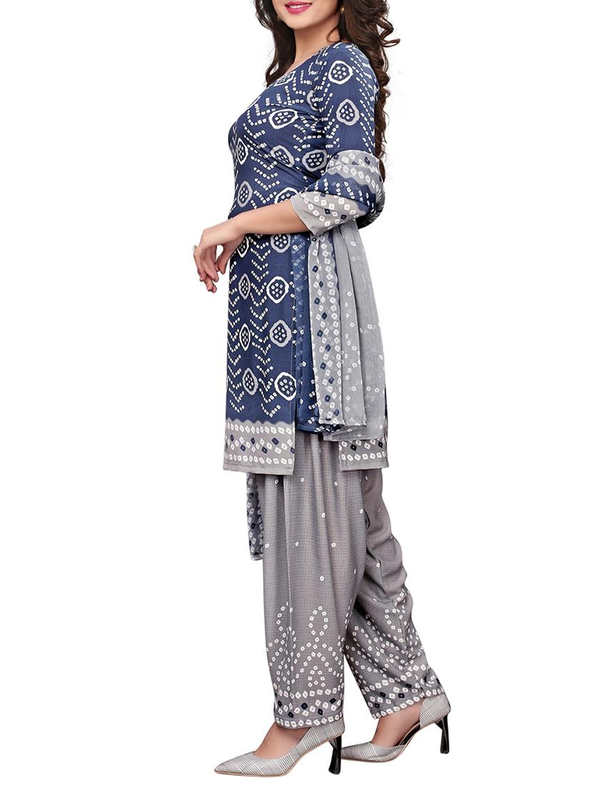Printed unstitched salwar suit - 15734946 - Zoom Image - 2