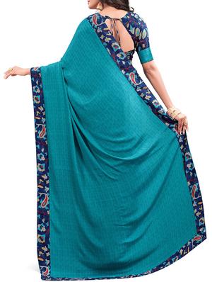 floral half and half saree with blouse - 15735027 - Standard Image - 2
