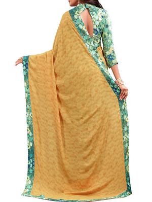geometrical half and half saree with blouse - 15735030 - Standard Image - 2