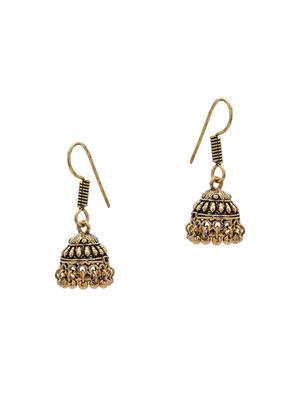 gold metal jhumka earring - 15735164 - Standard Image - 2