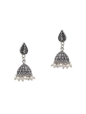 silver metal jhumka earring - 15735168 - Standard Image - 2