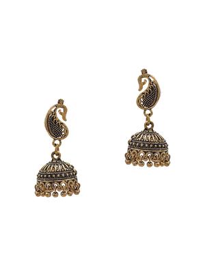 gold metal jhumka earring - 15735170 - Standard Image - 2