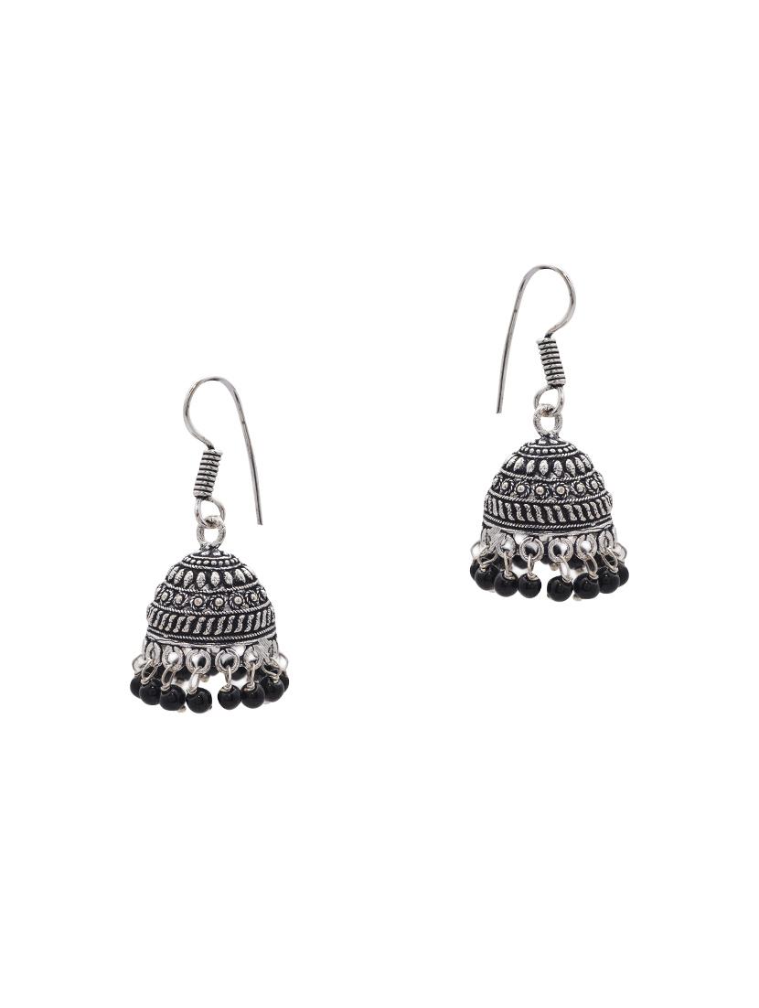 silver metal jhumka earring - 15735177 - Zoom Image - 2