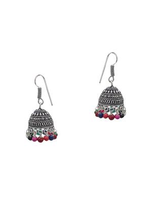 silver metal jhumka earring - 15735180 - Standard Image - 2