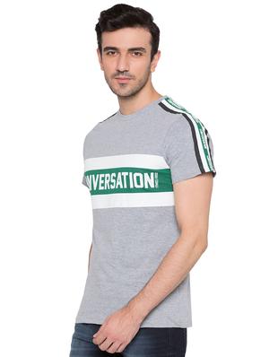 grey cotton chest print tshirt - 15735253 - Standard Image - 2