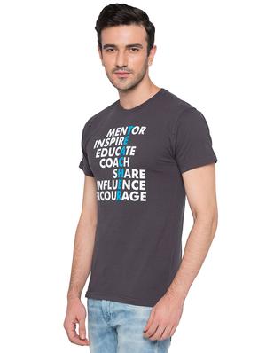 grey cotton chest print t-shirt - 15735255 - Standard Image - 2