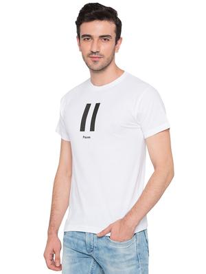 white cotton chest print tshirt - 15735257 - Standard Image - 2