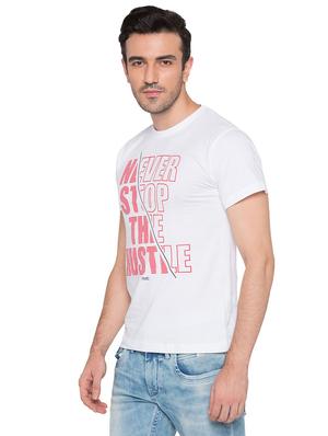 white cotton chest print tshirt - 15735258 - Standard Image - 2