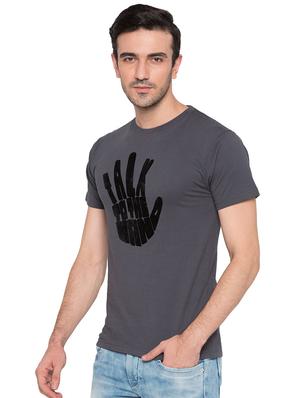 grey cotton chest print tshirt - 15735260 - Standard Image - 2