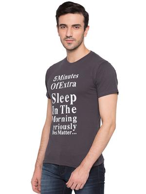grey cotton chest print t-shirt - 15735262 - Standard Image - 2